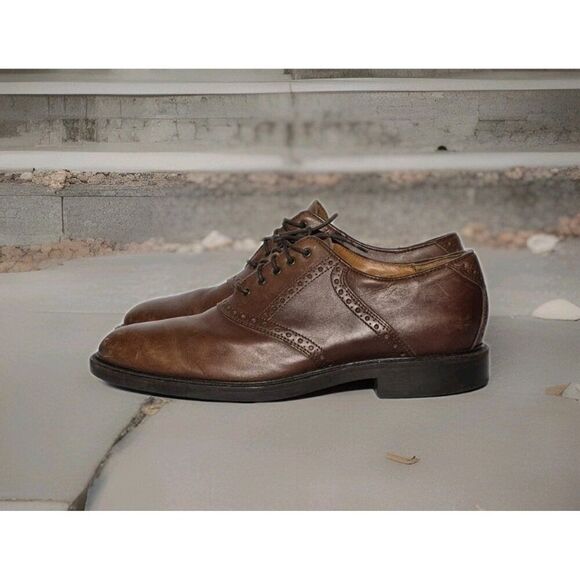 Johnston & Murphy Brown Cap Toe Oxford Lace Up Dress Shoes Men\'s Size 11.5